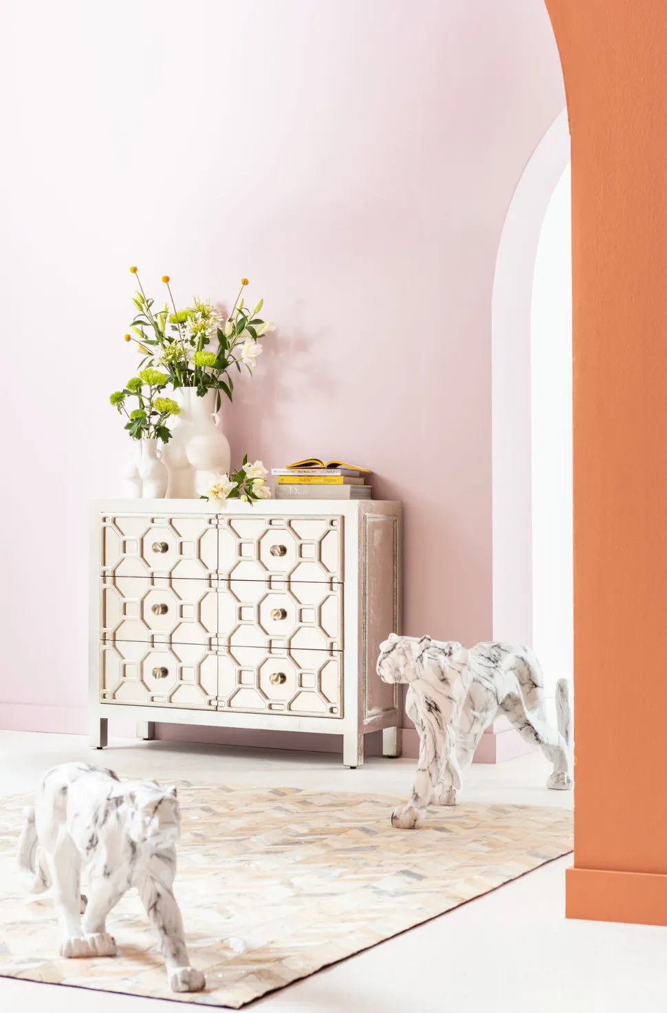 Deko Figur Leopard Marble 129cm