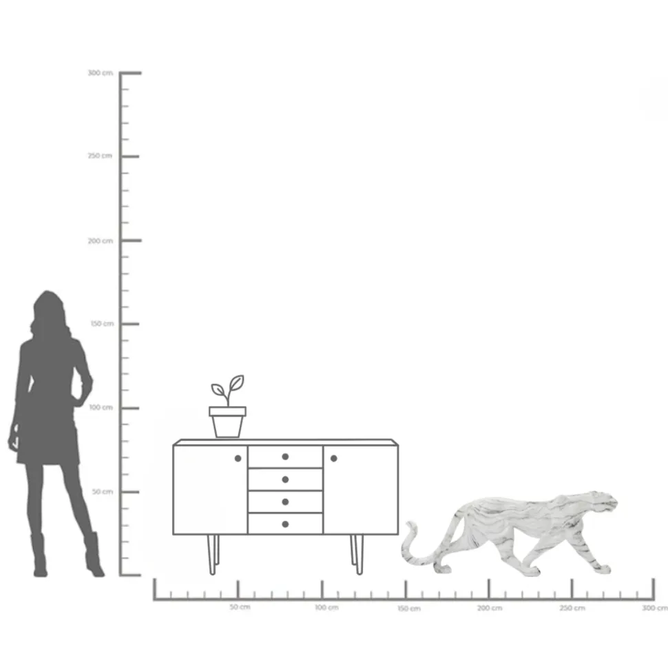 Deko Figur Leopard Marble 129cm