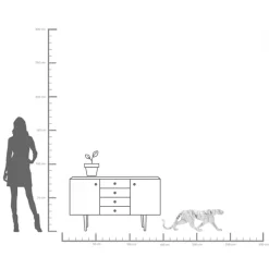 Deko Figur Leopard Marble 95cm