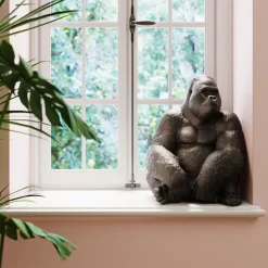 Deko Figur Monkey Gorilla Side XL Schwarz 76cm