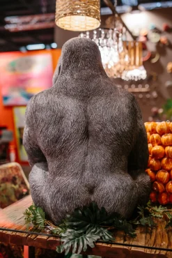 Deko Figur Monkey Gorilla Side XL Schwarz 76cm