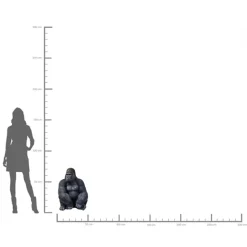 Deko Figur Monkey Gorilla Side XL Schwarz 76cm