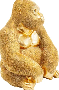Deko Figur Monkey Gorilla Side Medium Gold 39cm