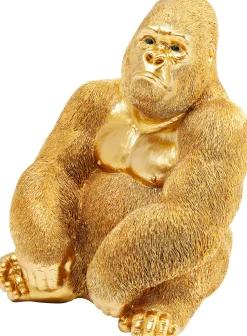Deko Figur Monkey Gorilla Side Medium Gold 39cm
