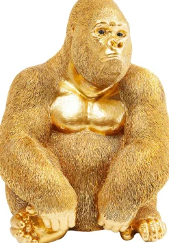Deko Figur Monkey Gorilla Side Medium Gold 39cm