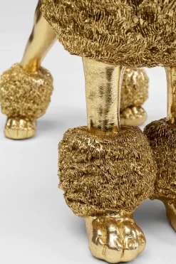 Deko Figur Mrs Poodle Gold 34cm