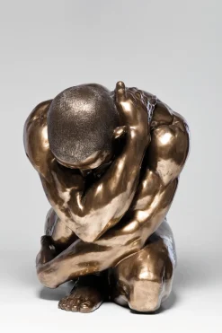 Deko Figur Nude Man Hug Bronze 54cm