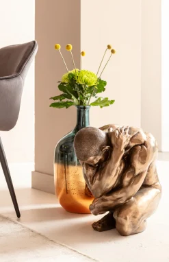 Deko Figur Nude Man Hug Bronze 54cm