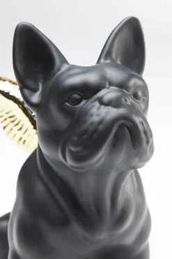 Deko Figur Sitting Angel Dog Gold-Schwarz