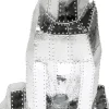 Deko Figur Sitting Cat Rivet Chrome 82cm