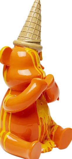 Deko Figur Sitting Gelato Bear Orange 37cm