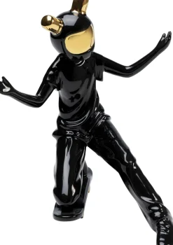 Deko Figur Skating Astronaut Schwarz 21cm