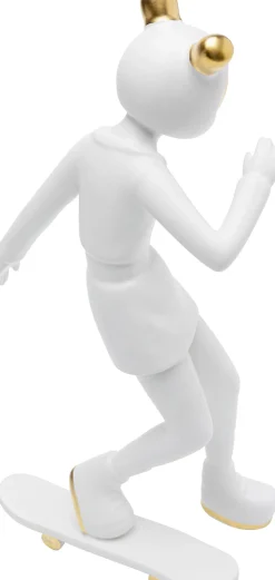 Deko Figur Skating Astronaut Weiß 33cm