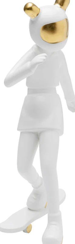 Deko Figur Skating Astronaut Weiß 33cm