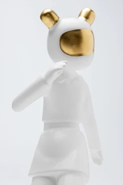 Deko Figur Skating Astronaut Weiß 33cm
