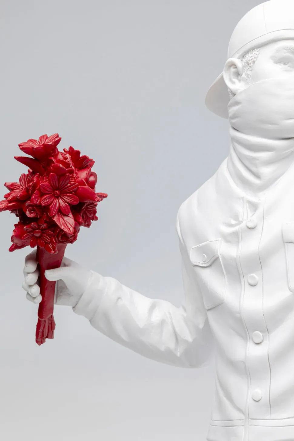 Deko Figur Street Art Bouquet Weiß 67cm