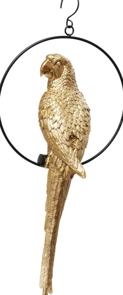 Deko Figur Swinging Parrot Gold