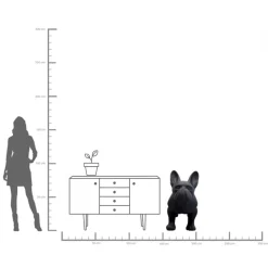 Deko Figur Toto Teen Schwarz Matt 90cm