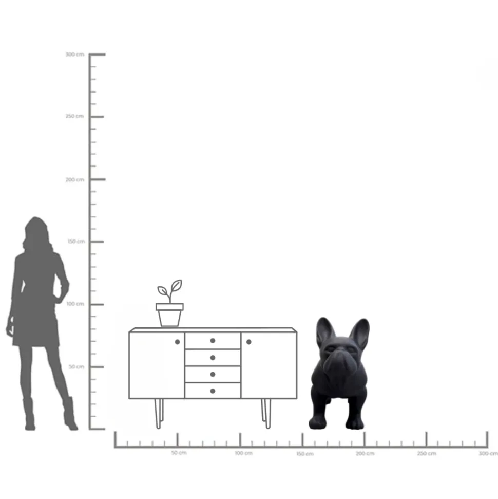 Deko Figur Toto Teen Schwarz Matt 90cm