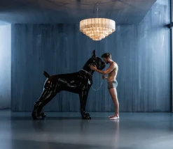 Deko Figur Toto XL Schwarz 180cm