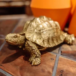 Deko Figur Turtle Gold Klein