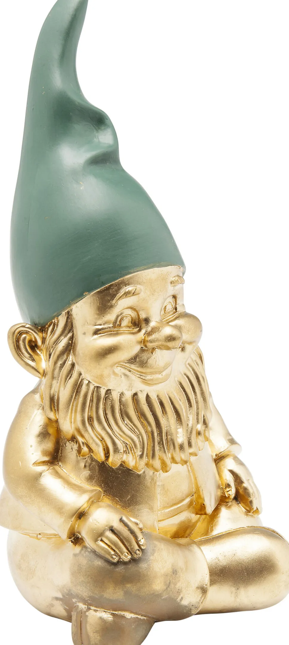 Deko Figur Zwerg Sitting Gold Grün 19cm