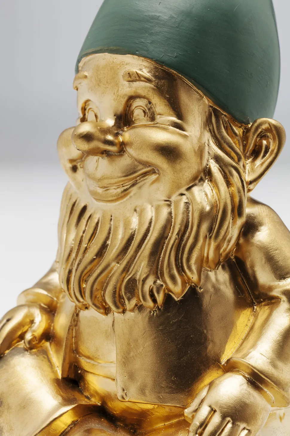 Deko Figur Zwerg Sitting Gold Grün 19cm