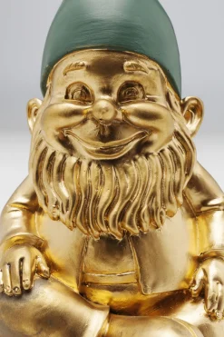 Deko Figur Zwerg Sitting Gold Grün 19cm