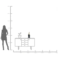 Deko Figur Zwerg Standing Schwarz Gold 46cm