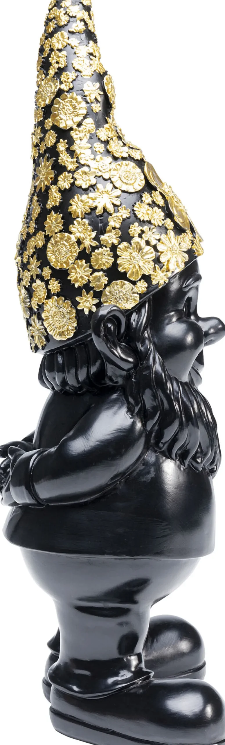 Deko Figur Zwerg Standing Schwarz Gold 30cm