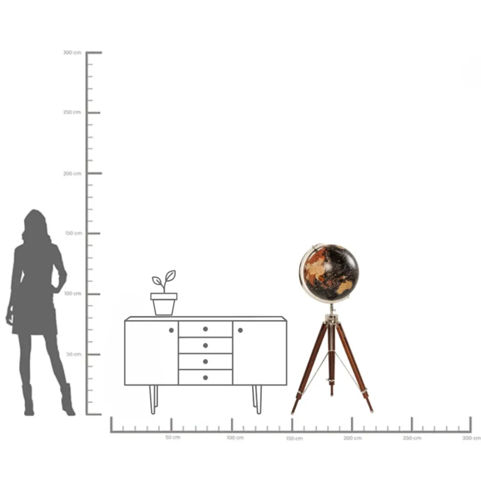 Deko Globus Earth Schwarz