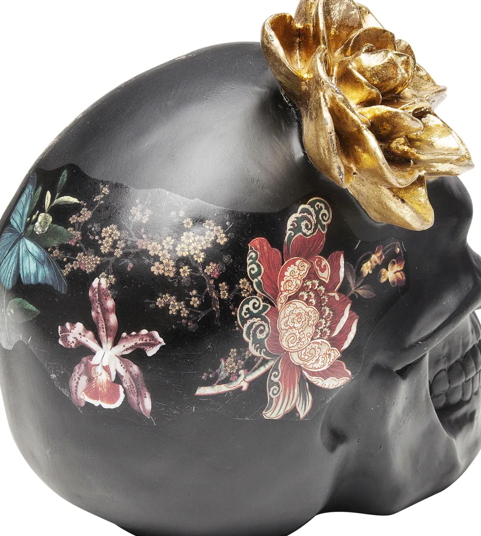 Deko Objekt Flower Skull 22cm