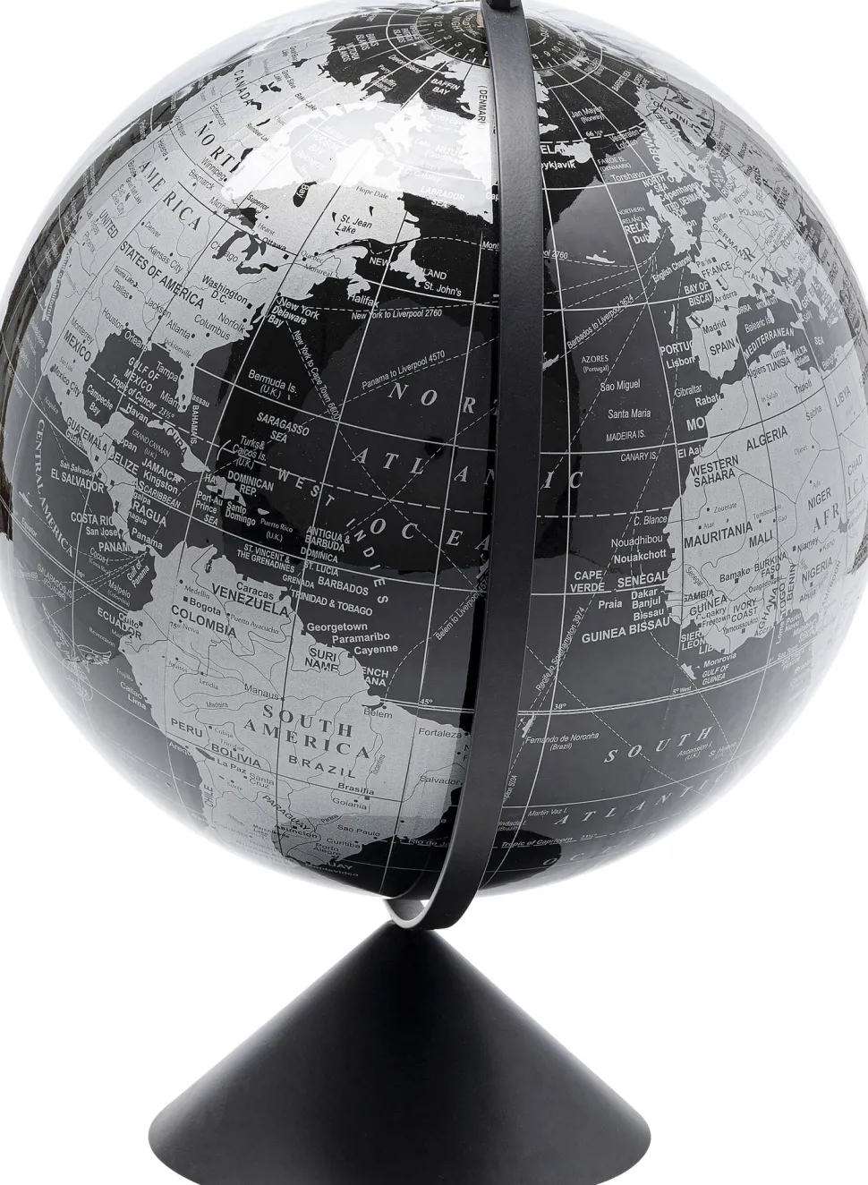 Deko Objekt Globe Top Schwarz 40cm