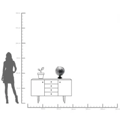 Deko Objekt Globe Top Schwarz 40cm