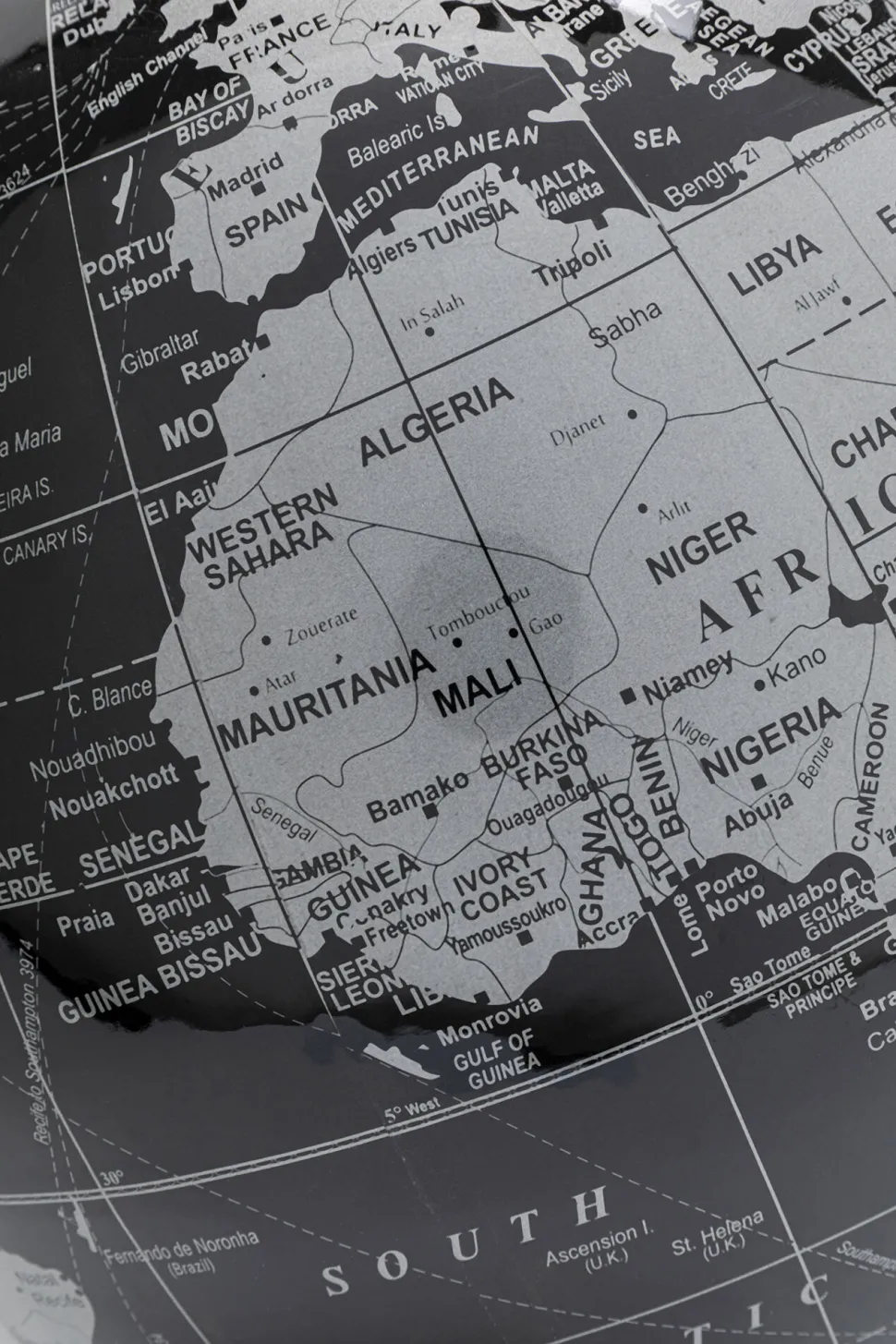 Deko Objekt Globe Top Schwarz 40cm