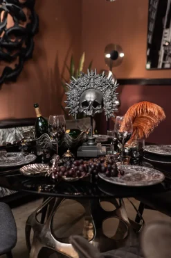 Deko Objekt King Skull Schwarz 49cm