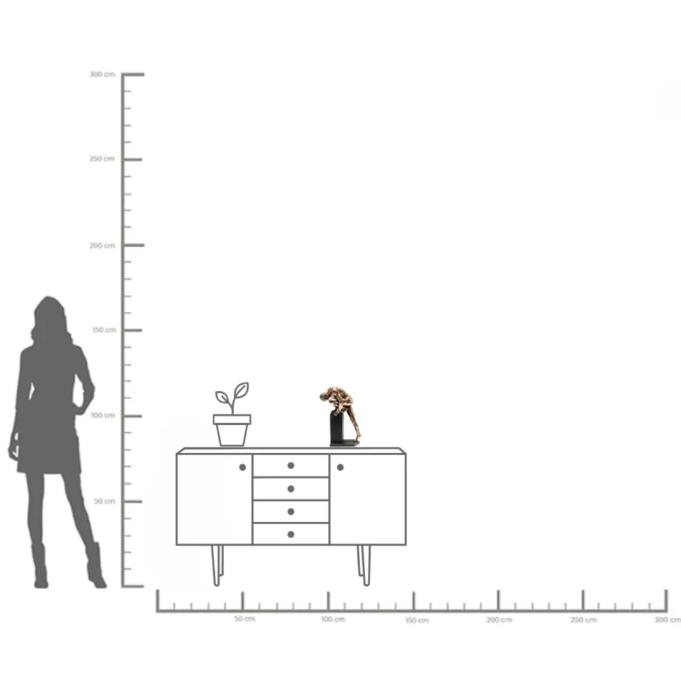 Deko Objekt Nude Man Stand Bronze 35cm