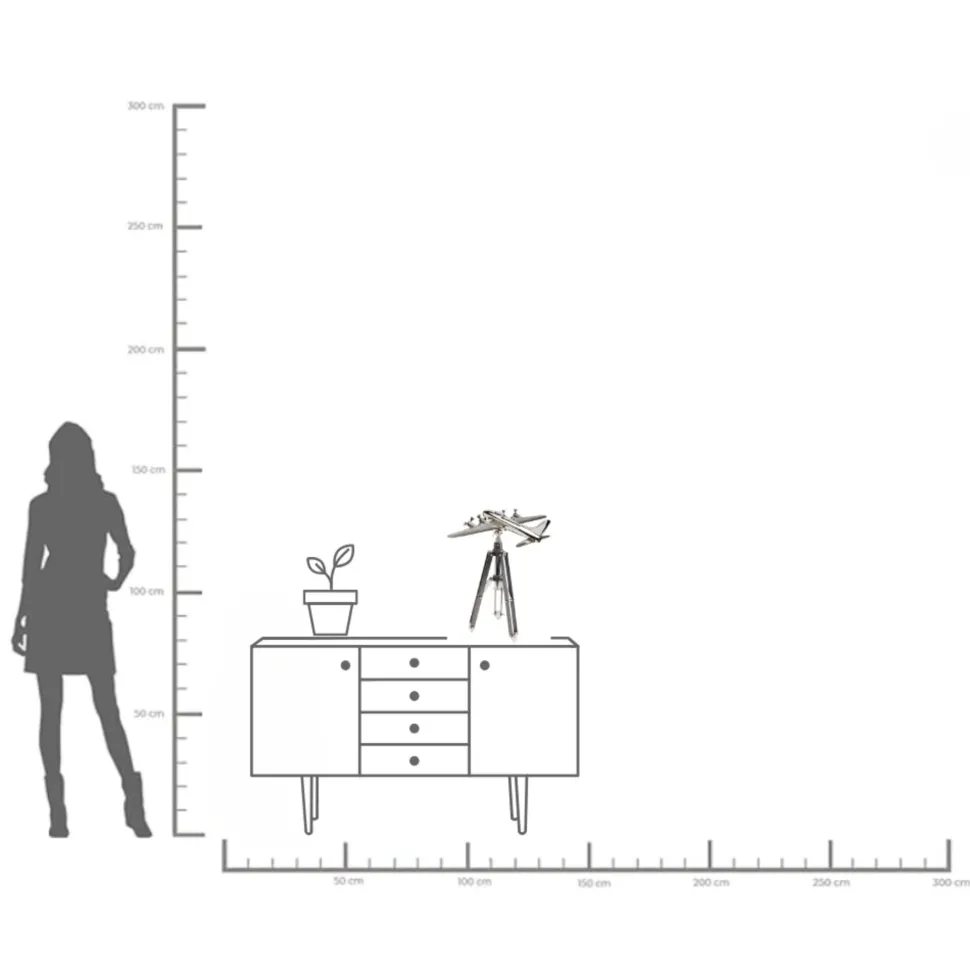 Deko Objekt Plane Tripod 54cm