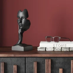 Deko Objekt Quiet Face Schwarz 31cm