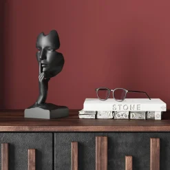 Deko Objekt Quiet Face Schwarz 31cm