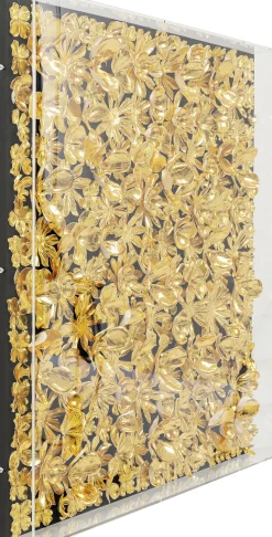 Deko Rahmen Gold Flower 80x80cm
