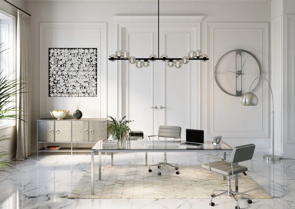 Deko Rahmen Silver Flower 100x100cm