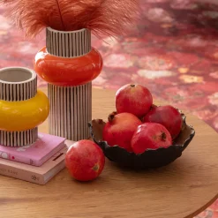 Deko Schale Flower Bloom Schwarz Gold Ø25cm