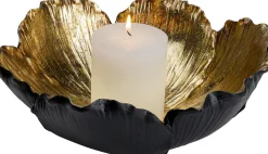 Deko Schale Flower Bloom Schwarz Gold Ø25cm