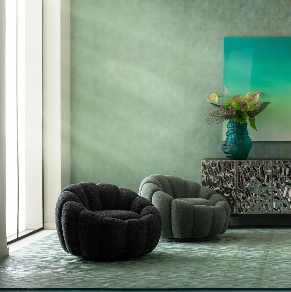 Drehsessel Peppo Bloom Melange Schwarz