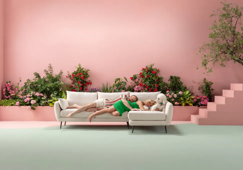 Ecksofa Amalfi Rechts Creme 275cm