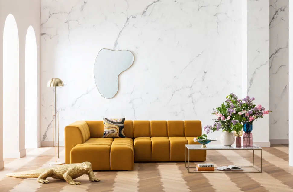 Ecksofa Belami Velvet Amber Links