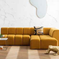 Ecksofa Belami Velvet Amber Rechts