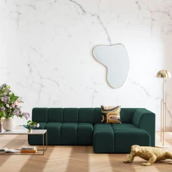 Ecksofa Belami Velvet Dunkelgrün Rechts 265cm