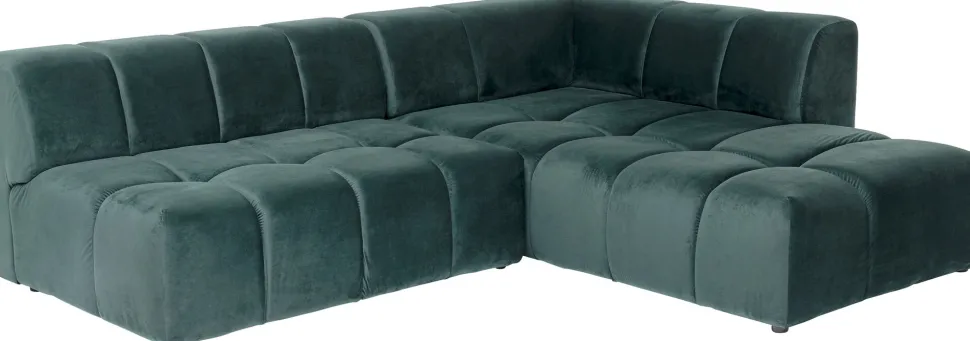 Ecksofa Belami Velvet Dunkelgrün Rechts 265cm